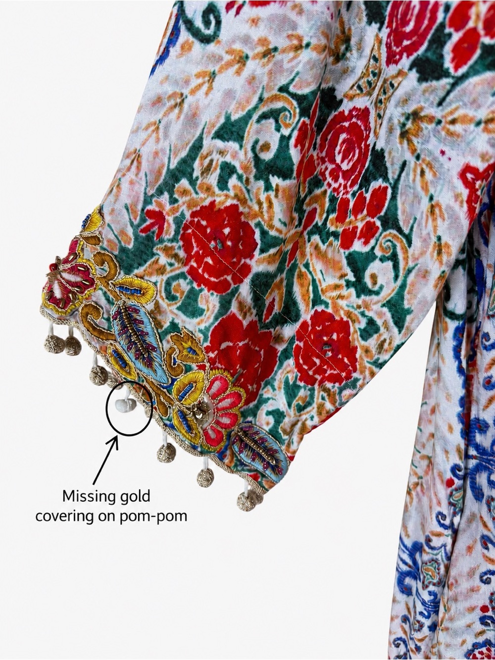 Soft Surroundings Ipanema Embroidered Beaded Caftan Maxi dress in Rio Rainbow - Picture 14 of 16
